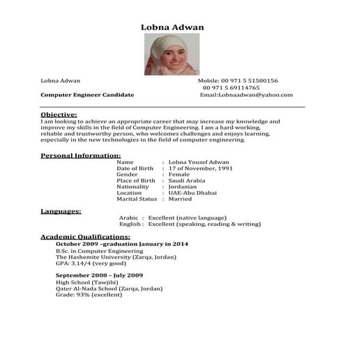 Lobna Adwan CV