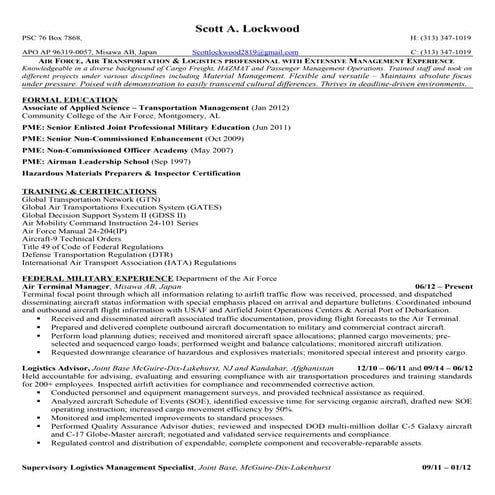 Lockwood, Scott - Civilian Resume