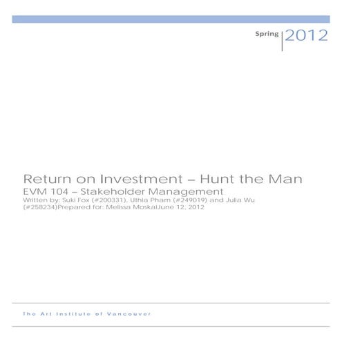 ROI - data collection report sample - Hunt the Man | PDF