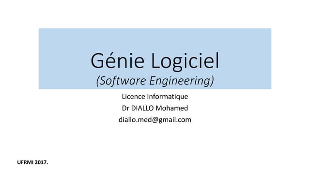 Introduction au génie logiciel