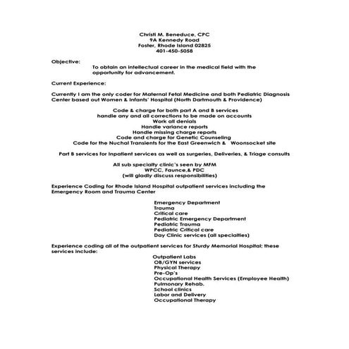 Christi Beneduce resume 2016