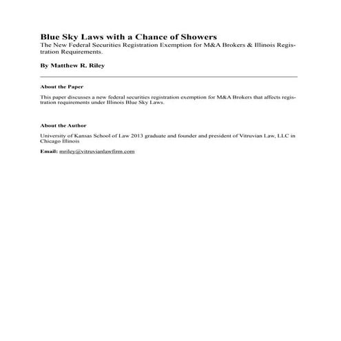 Illinois Securities Essay