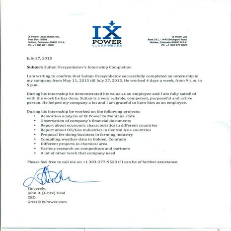 Reference Letter 1 (Internship) | PDF