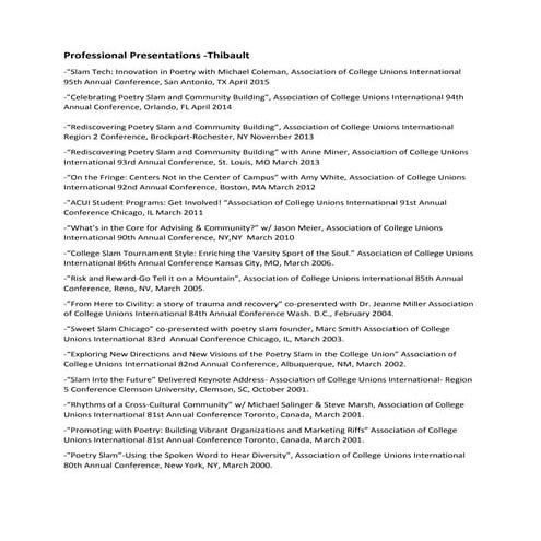 Thibault Presentations