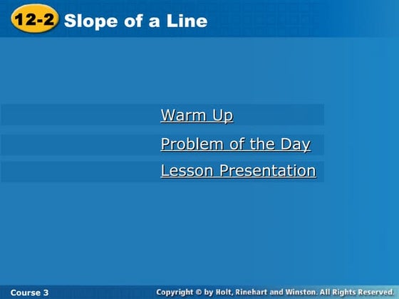 Slope of a Line