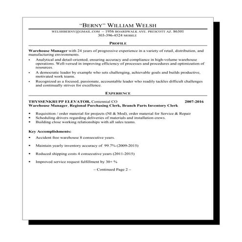 Welsh Resume