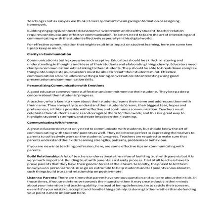 Teaching is not as easy as we think