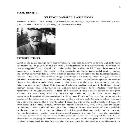 Review of 'Psychoanalysis as History' | DOCX