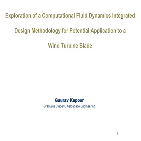 HAWT Parametric Study and Optimization PPT