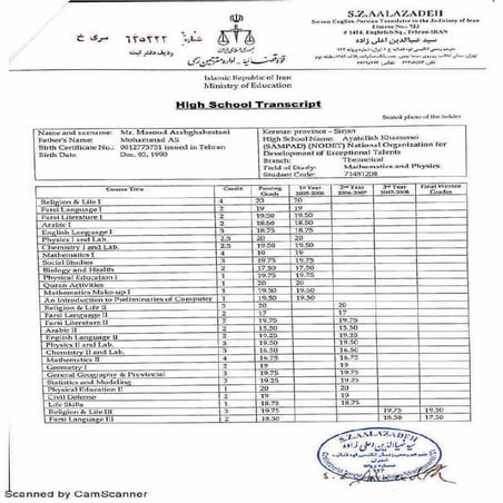 High School and Pre-University Transcript and Degree | PDF