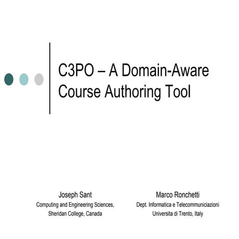 C3PO-A Domain-Aware Course Authoring Tool