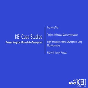 KBI Case Studies: Process Development