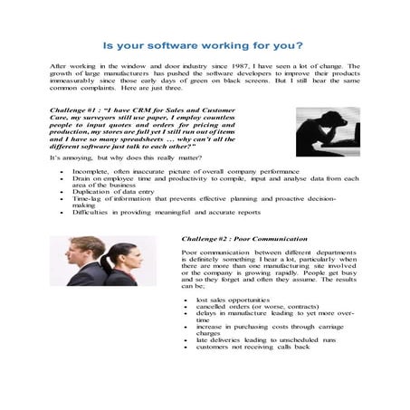 Is Your Software Working For You