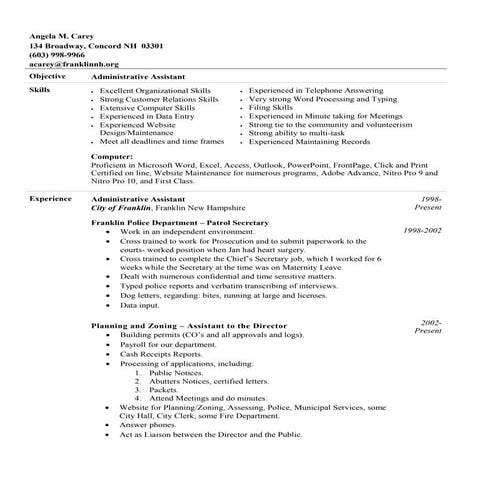 Angela Carey resume