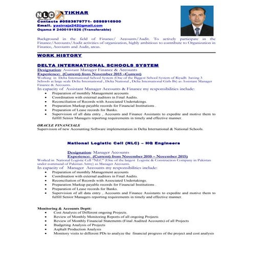Yasir Iftikhar CV