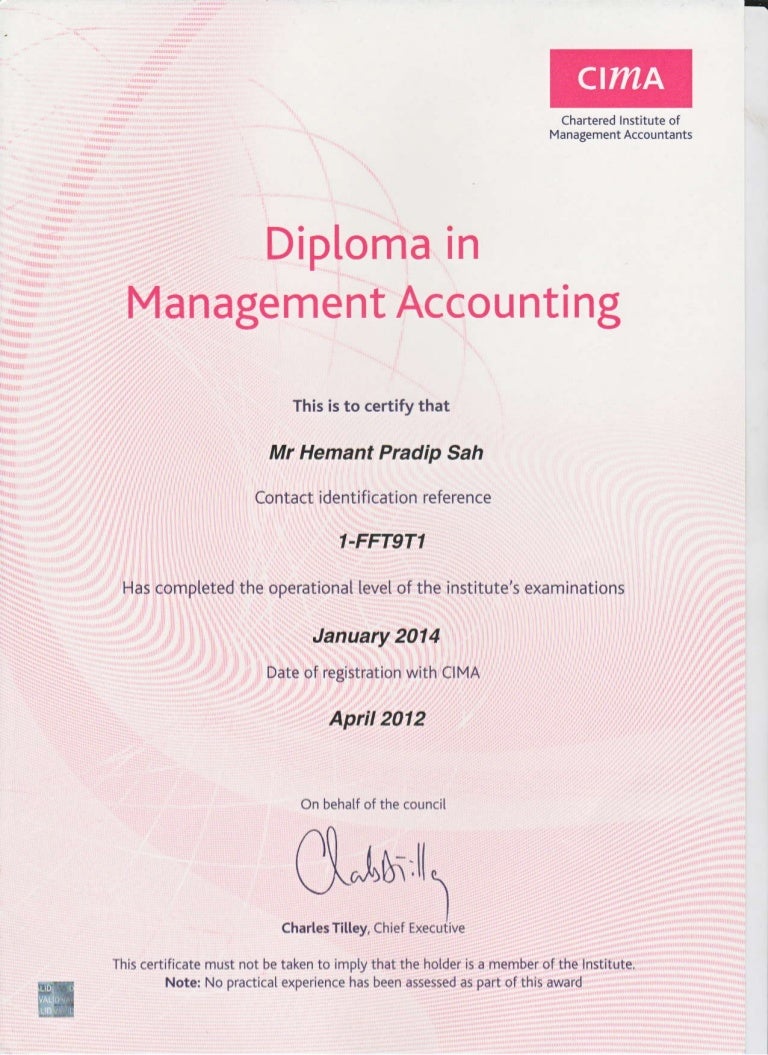 Diploma in Management Accounting