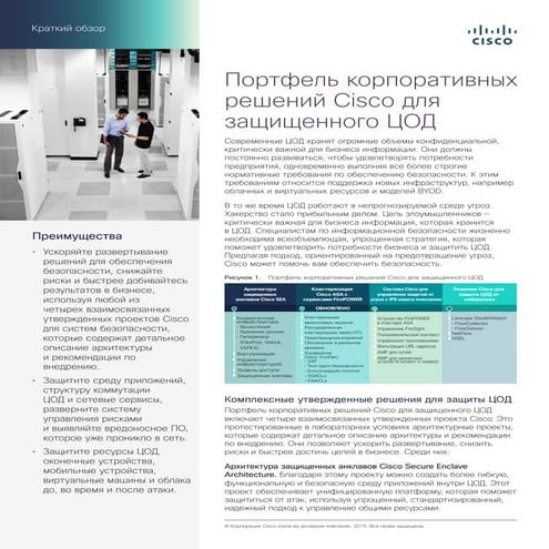 Портфель корпоративных решений Cisco для защищенного ЦОД