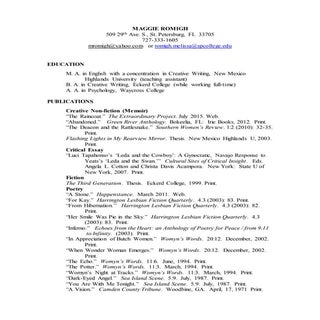 Curriculum Vitae 2015