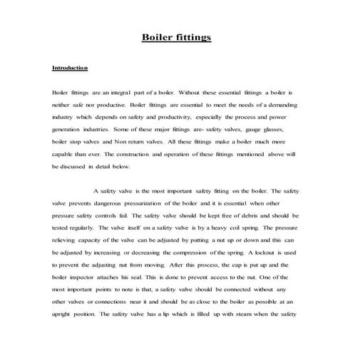 Boiler fitting essay