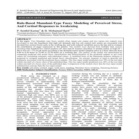 Rule-Based Mamdani-Type Fuzzy Modeling of Perceived Stress, And Cortisol Resp...