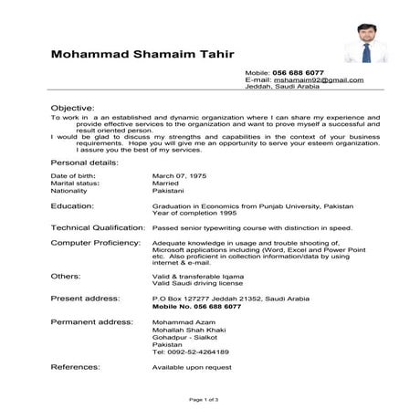 Machine Readable ATS resume - Afrasiab Khan | DOCX