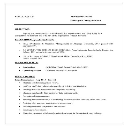 Gokul Resume