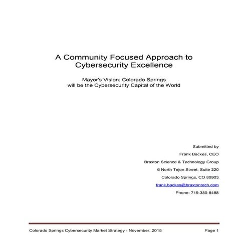Cybersecurity A Community Approach - 20151109