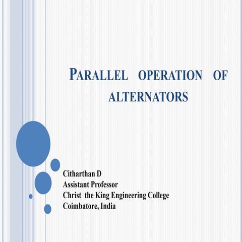 Parallel operation of alternators 1