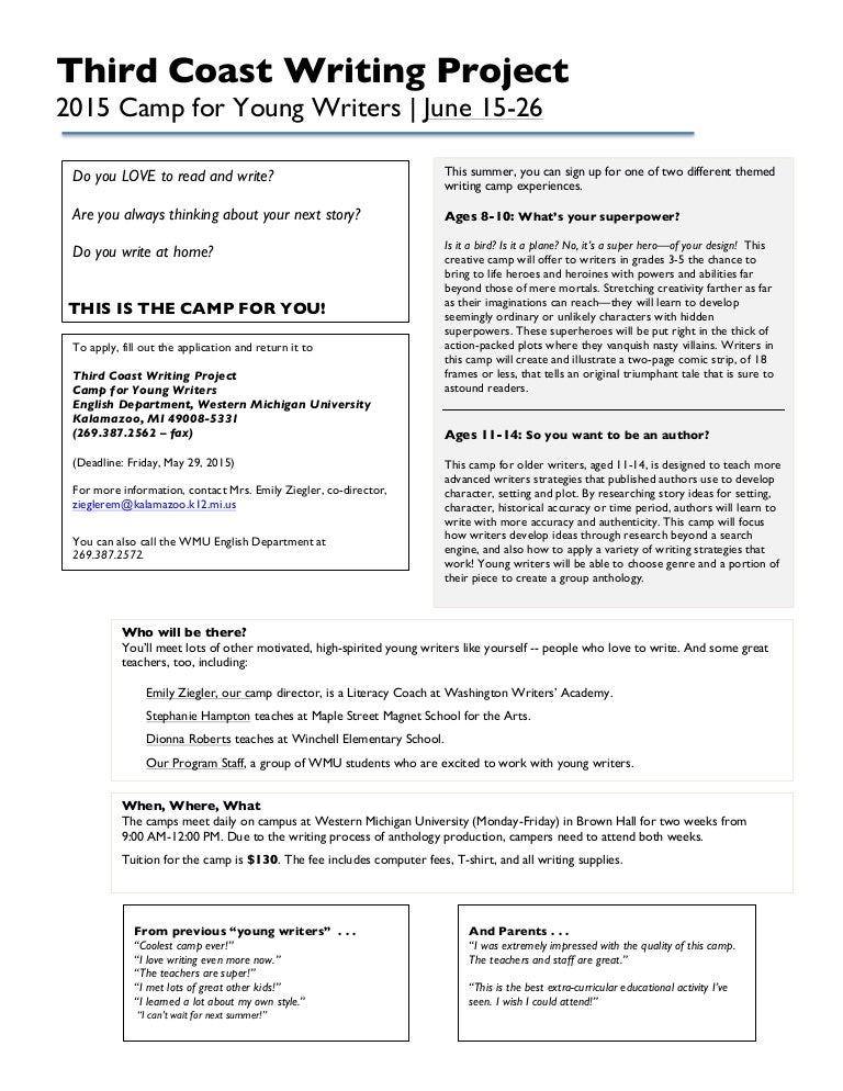 Camp For Young Writers