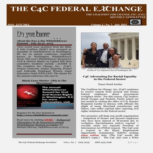 The C4C Federal Exchange Newsletter  (July 2015) 