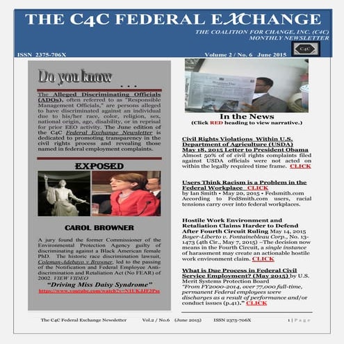 The C4C Federal Exchange Newsletter (June 2015)