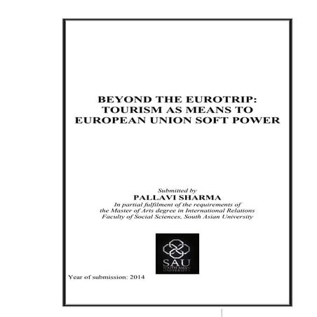 Beyond the EuroTrip Tourism as Means to European Union Soft Power | PDF