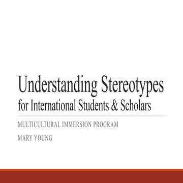Understanding Stereotypes