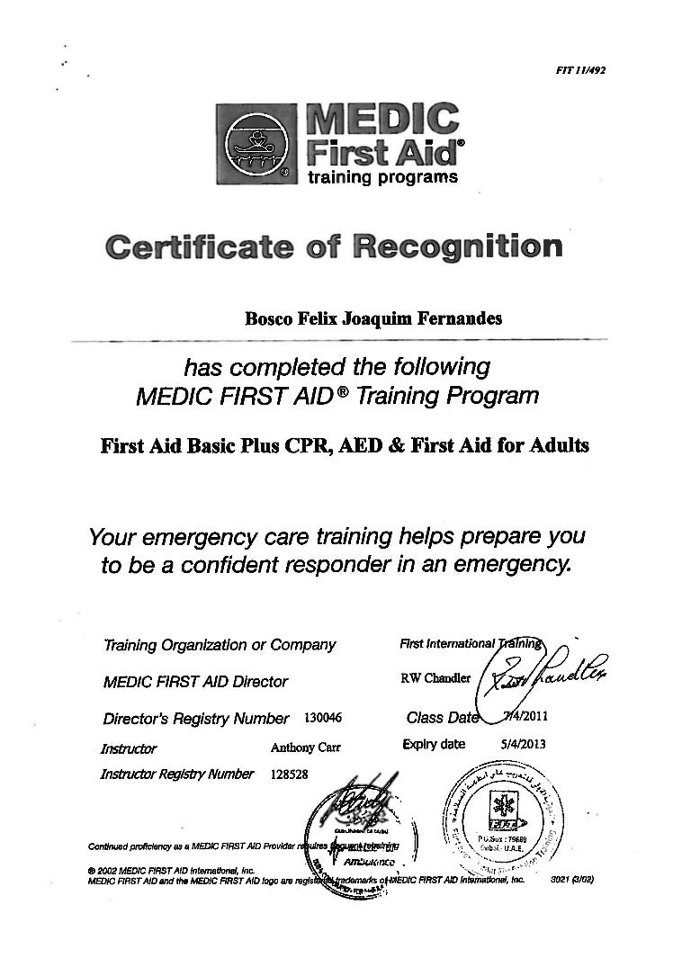 firstaid certificate medic dubai