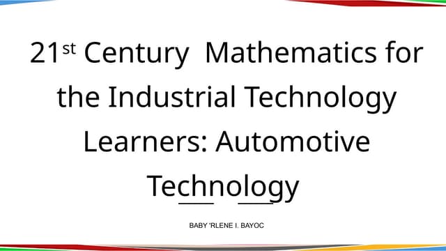Chapter 4- Learning Outcome 1_Mathematics for Technologists