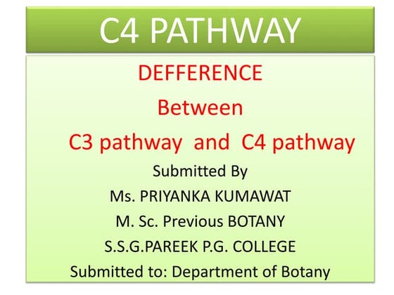 C3,C4 & CAM pathway | PPT