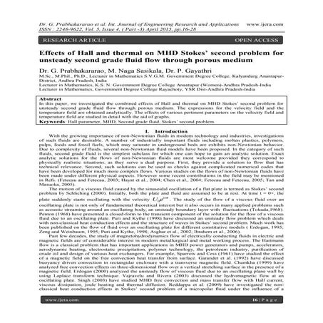 Effects of Hall and thermal on MHD Stokes’ second problem for unsteady second...