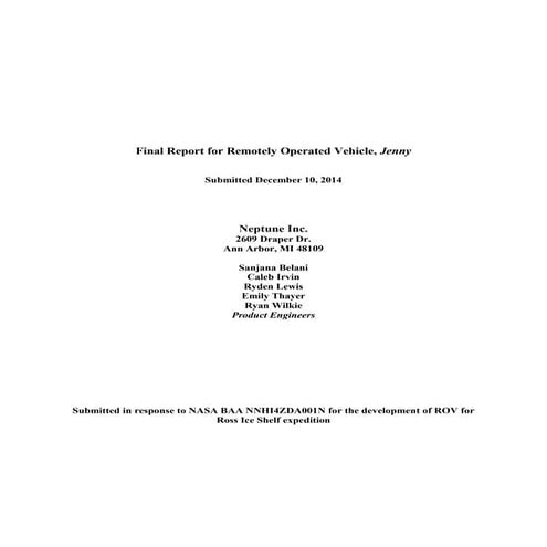 ROV Final Report | PDF