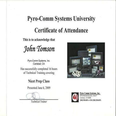 Nicet Prep Certificate | PDF