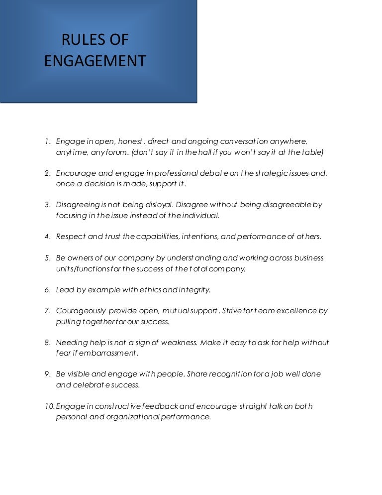 Rules of Engagement