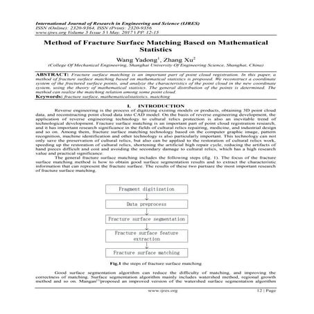 Method of Fracture Surface Matching Based on Mathematical Statistics