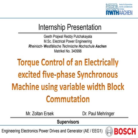 Bosch Internship presentation