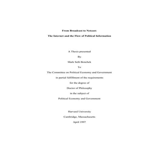 From Broadcast to Netcast - PhD Thesis - Bonchek - 1997