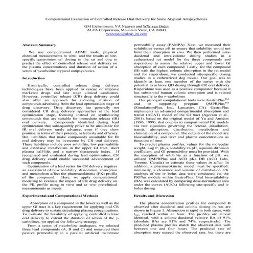 CRS 2005 - ADME-PK anti-psychotics