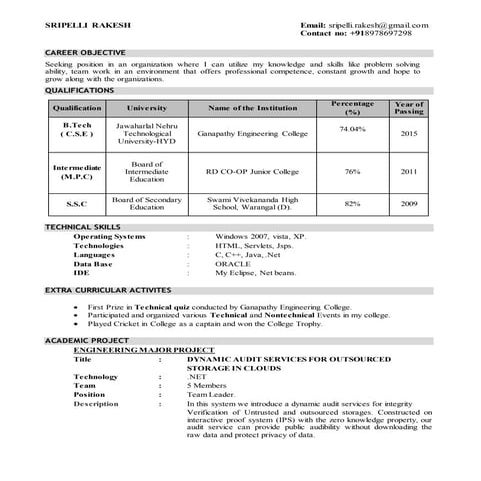 rakesh resume | PDF