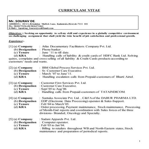 Sourav cv | DOC