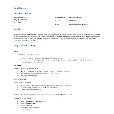 CV Paul Morrow 24.04.16