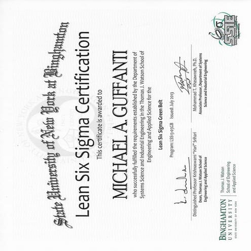 Lean Six Sigma Green Belt Certification | PDF