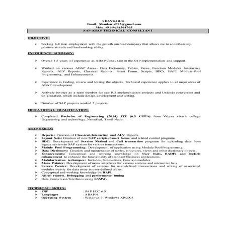 shankarresumehacer | PDF