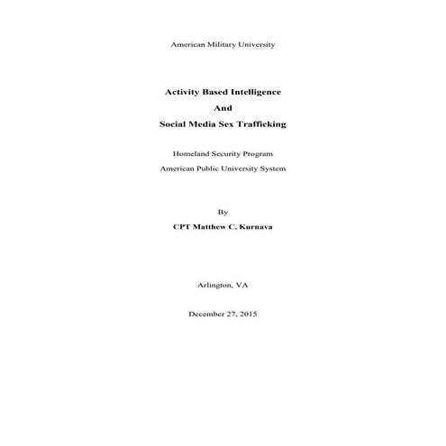 Human Trafficking and Social Networking